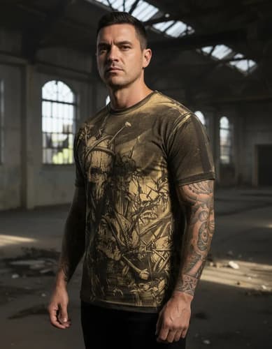 Remera Affliction Men's T-shirt Headhunter - A Pedido_exkarg Marrón M
