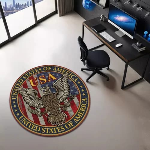 Alfombra Redonda Oval Office White House - A Pedido_exkarg 60 Cm