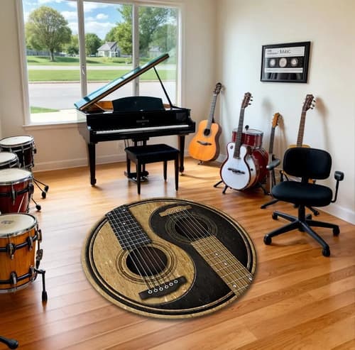 Alfombra Guitar Rug Yin Yang - A Pedido_exkarg 60 Cm