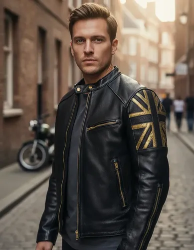 Campera Mens Biker Vintage Motorcycle - A Pedido_exkarg Negro 38