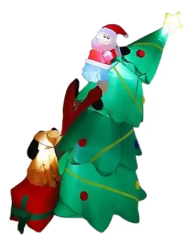 Papa Noel Inflable Escala Arbol - A Pedido_exkarg Rojo