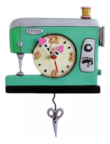 Reloj De Pared Allen Design Stitch Sewing - A Pedido_exkarg Verde