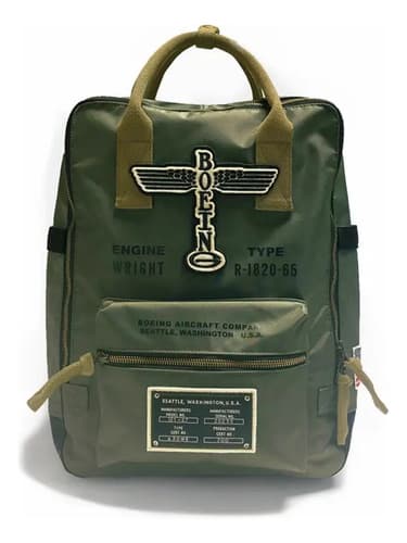 Mochila Boeing Vintage Logo - A Pedido_exkarg Verde