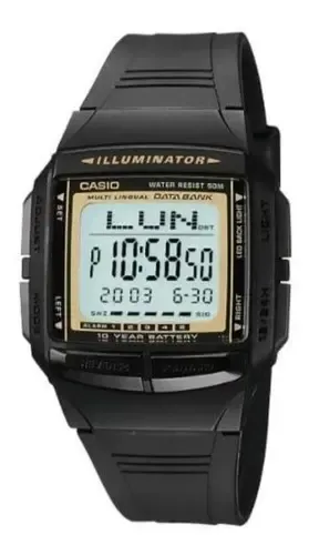 Reloj Casio Digital Db-36 Negro Para Hombre Con Luz Led Y Resistencia Al Agua Relojes De Pulsera