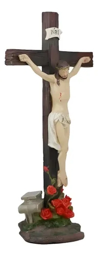 Estatua Jesucristo En Cruz Con Base - A Pedido_exkarg Piel
