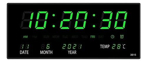 Reloj De Pared Digital Large Screen - A Pedido_exkarg Negro