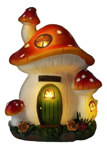 Estatua Decorativa Solar Hongo Home - A Pedido_exkarg Blanco