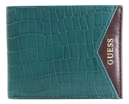 Billetera Guess Men's Leather Debossed - A Pedido_exkarg Azul