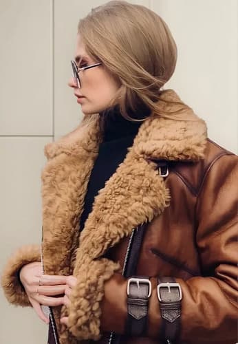 Campera Mujer Aviator Raf Bomber Leather - A Pedido_exkarg Marrón 38