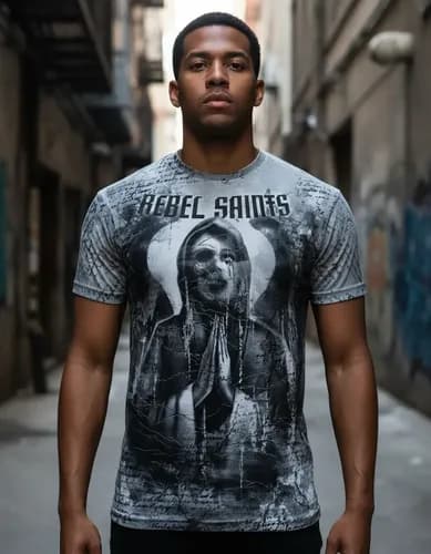 Remera Rebel Saint Mournful - A Pedido_exkarg Gris Xxx