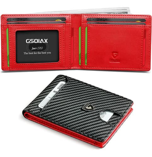 Billetera Gsoiax Mens Slim Wallet - A Pedido_exkarg Rojo