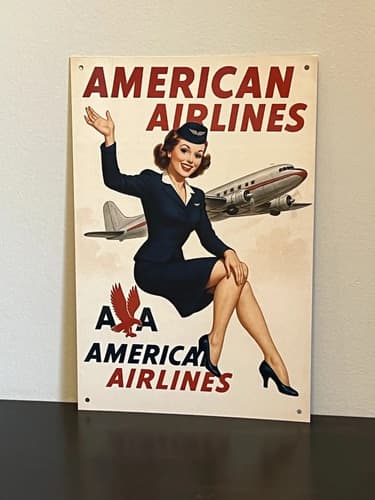 Cartel Decorativo American Airlines Vintage- A Pedido_exkarg Air